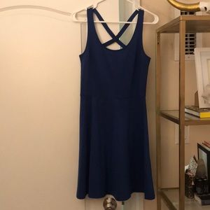 Blue cross back cotton dress
